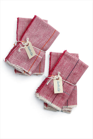 Auntie Oti Napkin Set Bright Red