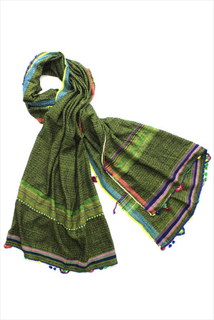 Injiri Folklore Scarf 108 Olive