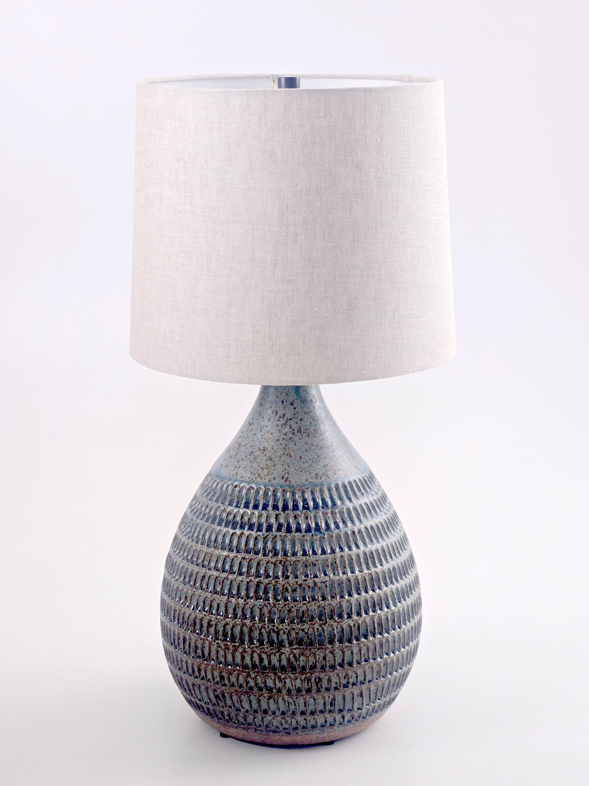 Carved Lamp Blue