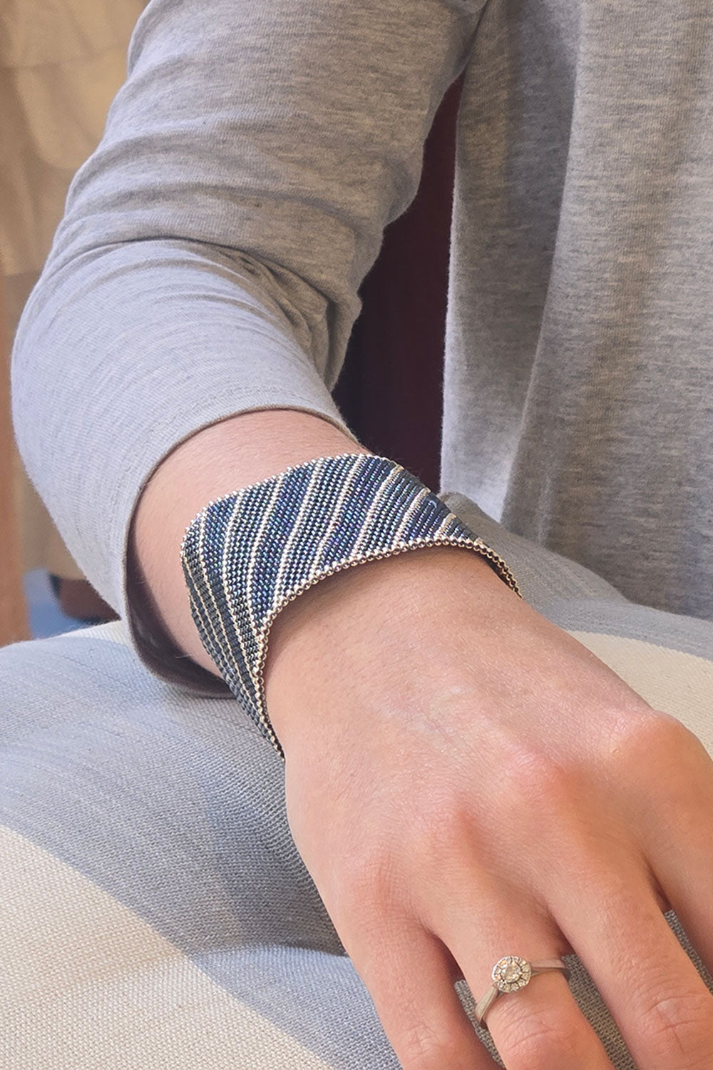 Diagonal Beaded Cuff