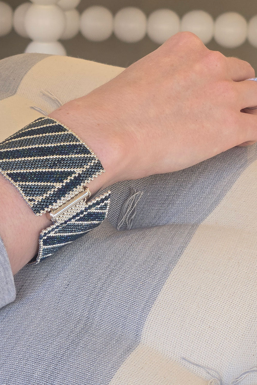 Diagonal Beaded Cuff