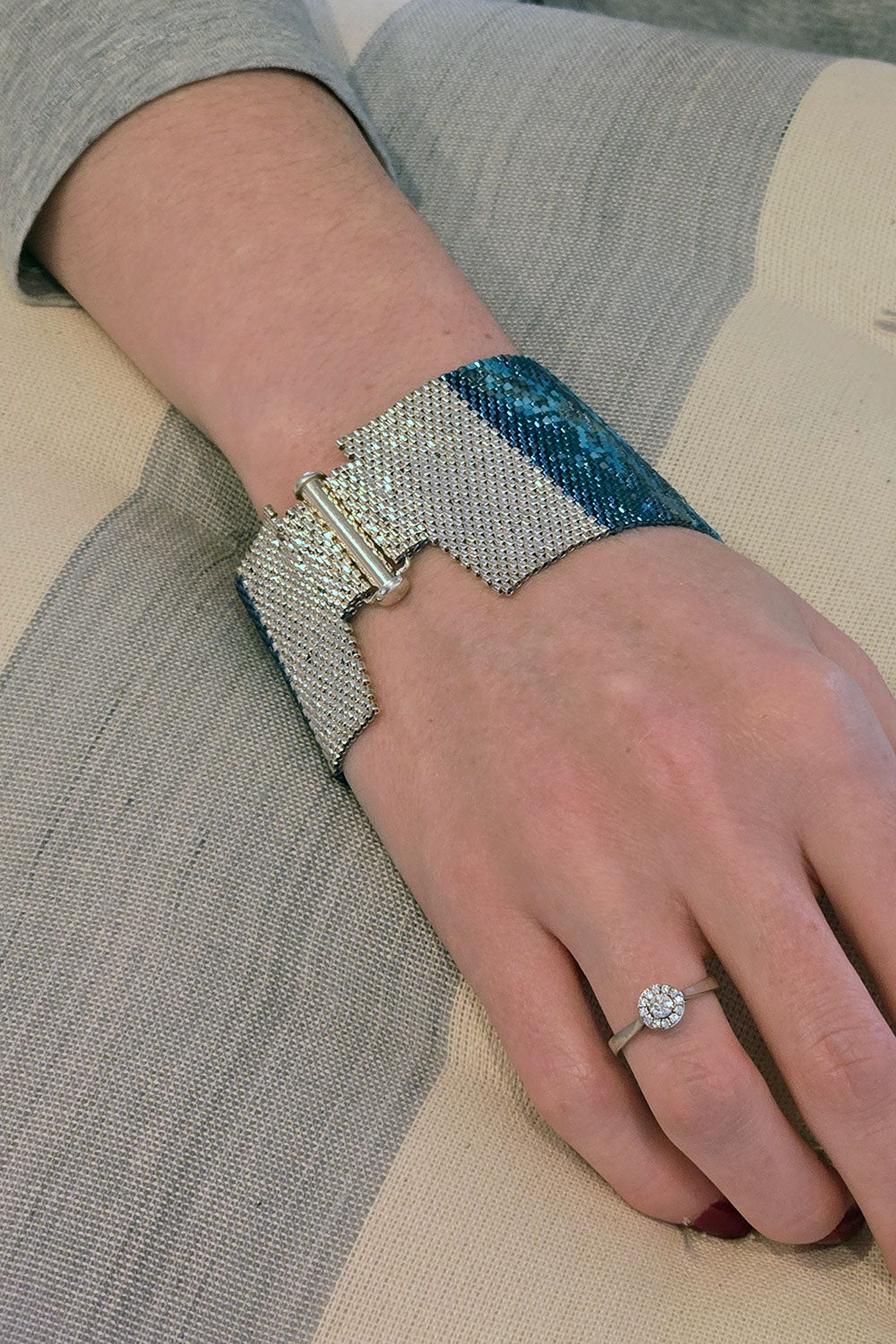 Diagonal Beaded Cuff