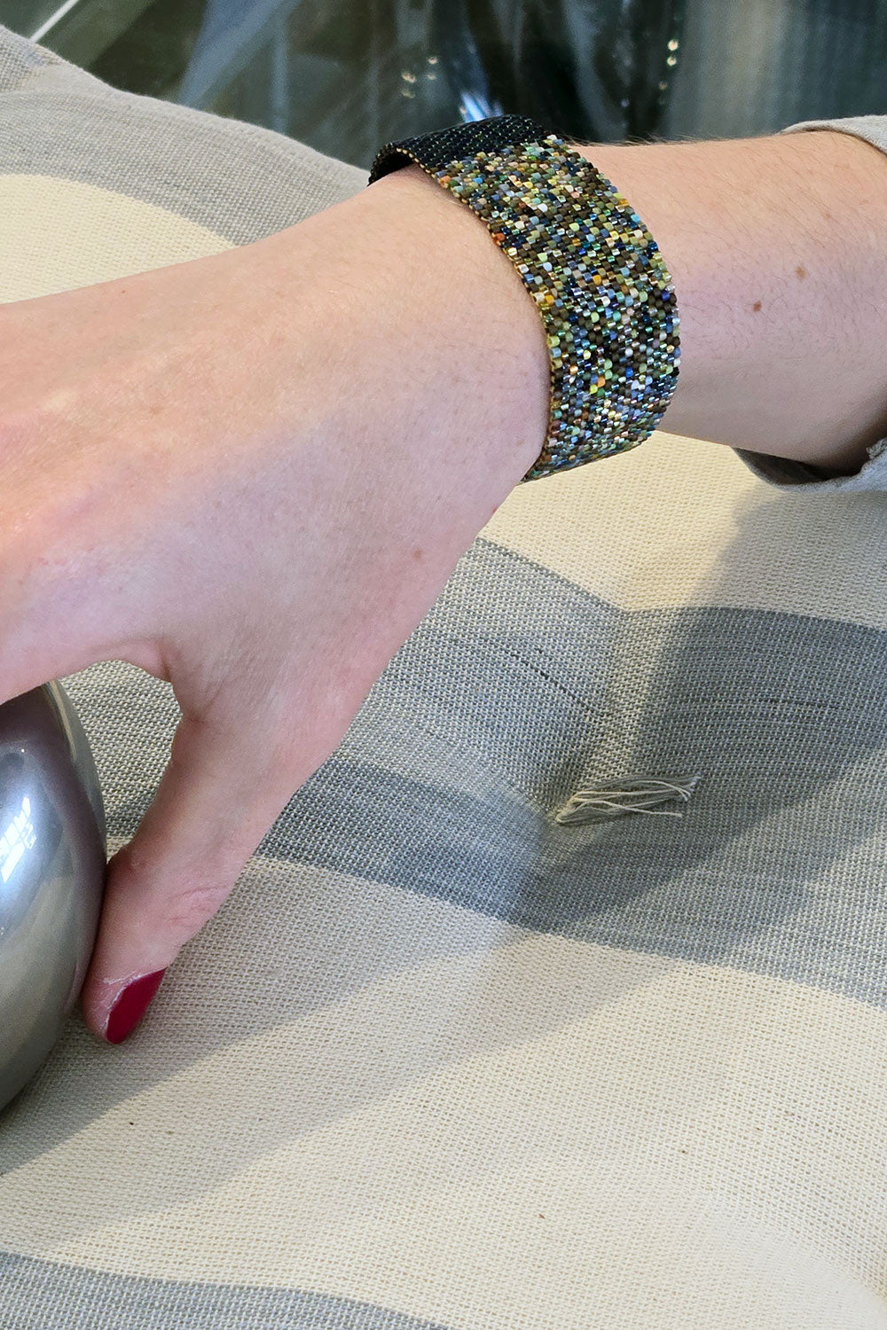 Multi-colored  Beaded Cuff