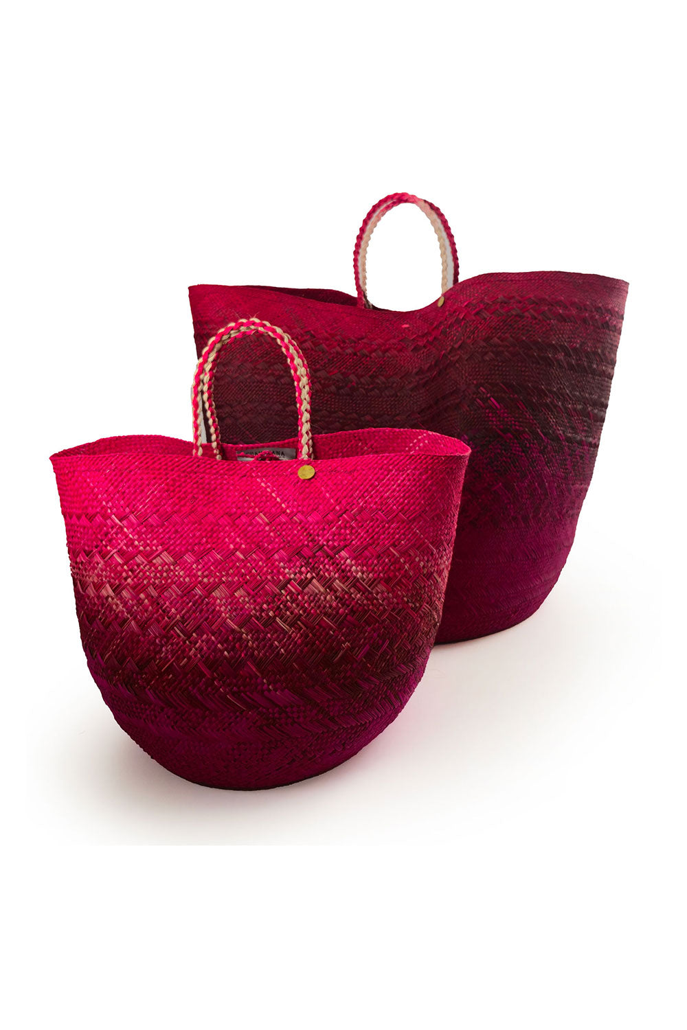 Guanabana Canasto Large Basket Fuschia &amp; Red