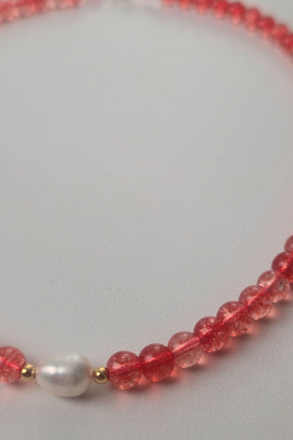 Apricot Quartz and Pearl Necklace