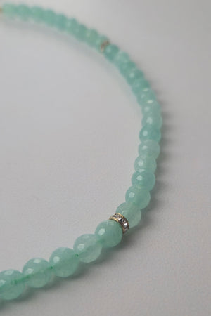 Blue Chalcedony and Gold Necklace