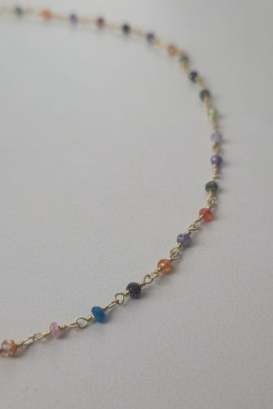 Multi Stone Tourmaline Beaded Necklace