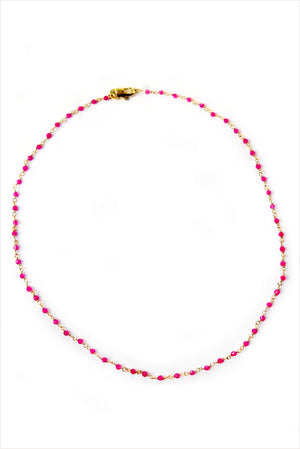 Pink Tourmaline Beaded Necklace