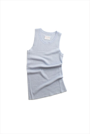 F&H Women Cashmere Rib Tank Sky