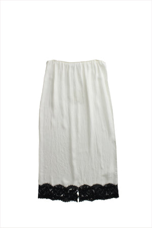 Tibi Resort Lace Applique Slip Skirt Black & White