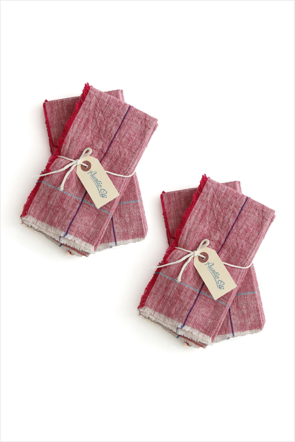 Auntie Oti Napkin Set Bright Red