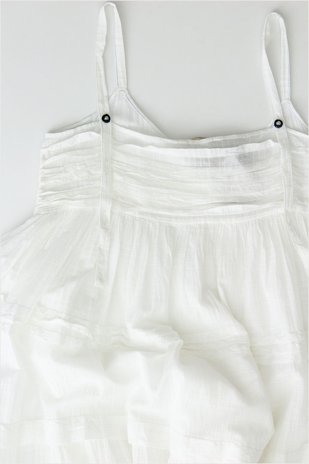 Injiri Amber 90 Sundress White with Blue Embroidery