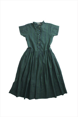 Injiri Amber 24 Dress Green Stripe with Ruffle