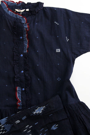 Injiri Amber 19 Dress Indigo with Ruffles