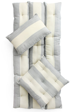 Tensira Square Cushion Gray Wide Stripe