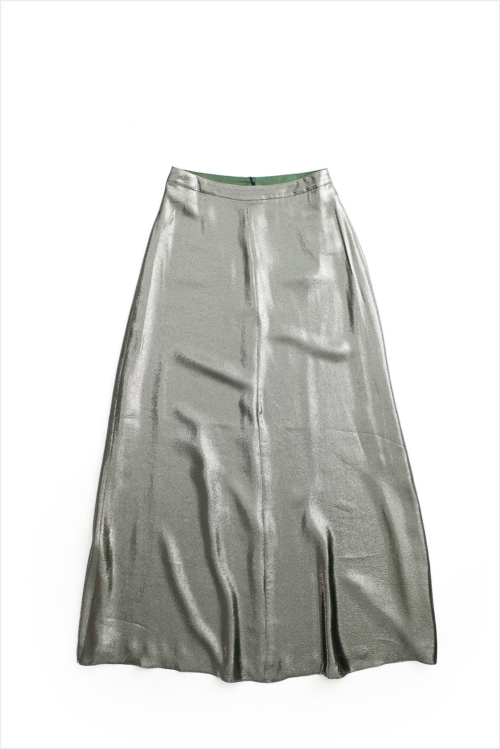 Indress Garonne Silk Lurex Skirt Silver Green