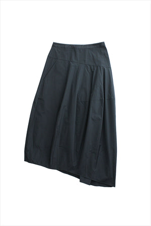 Tibi Asymmetrical Balloon Skirt Navy Multi