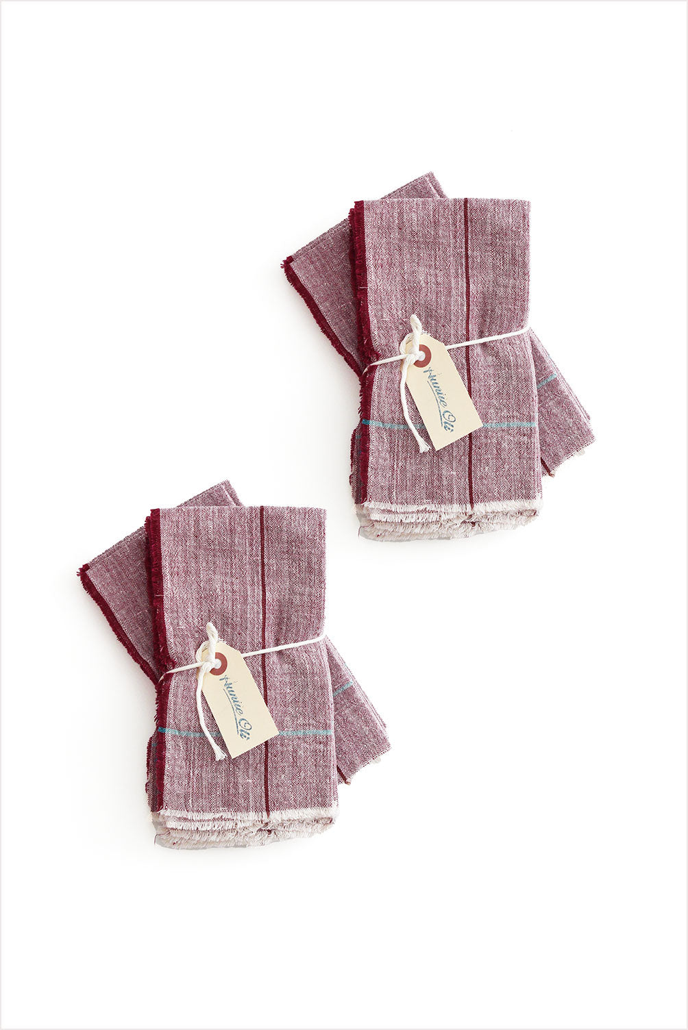 Auntie Oti Napkin Set Oxblood