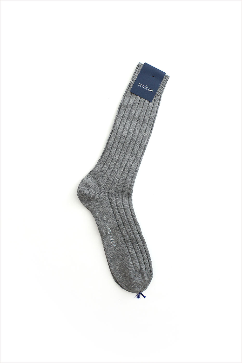 Bresciani Men&#39;s Cashmere Rib Socks Gray