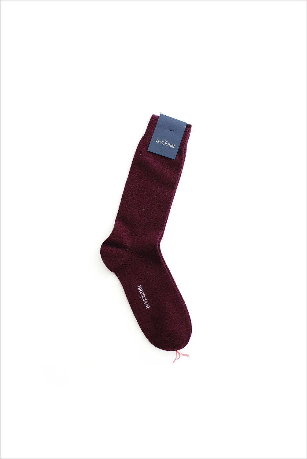 Bresciani Men&#39;s Cashmere Rib Socks Plum