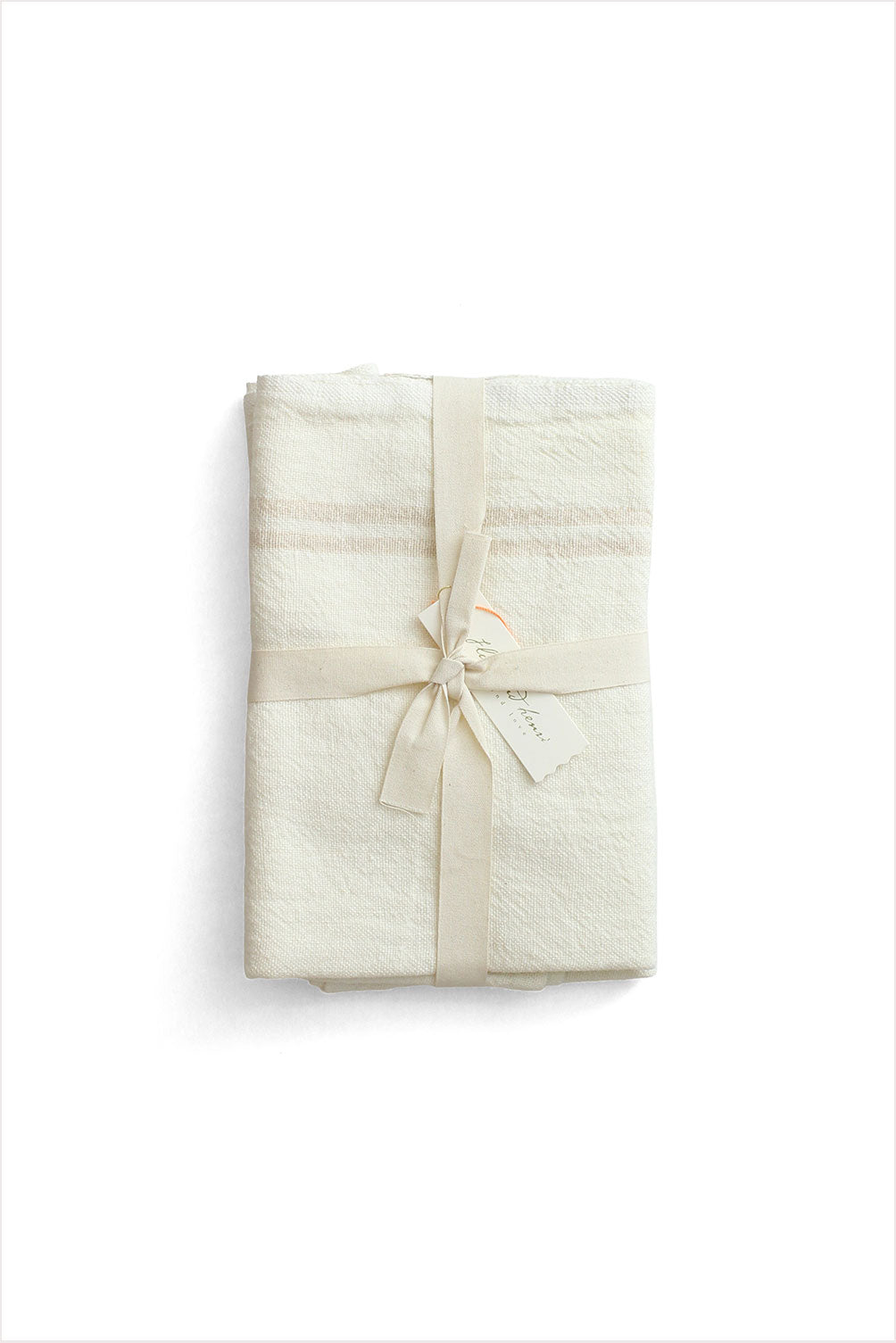 Brasserie Strip Linen Tea Towel Set Dune
