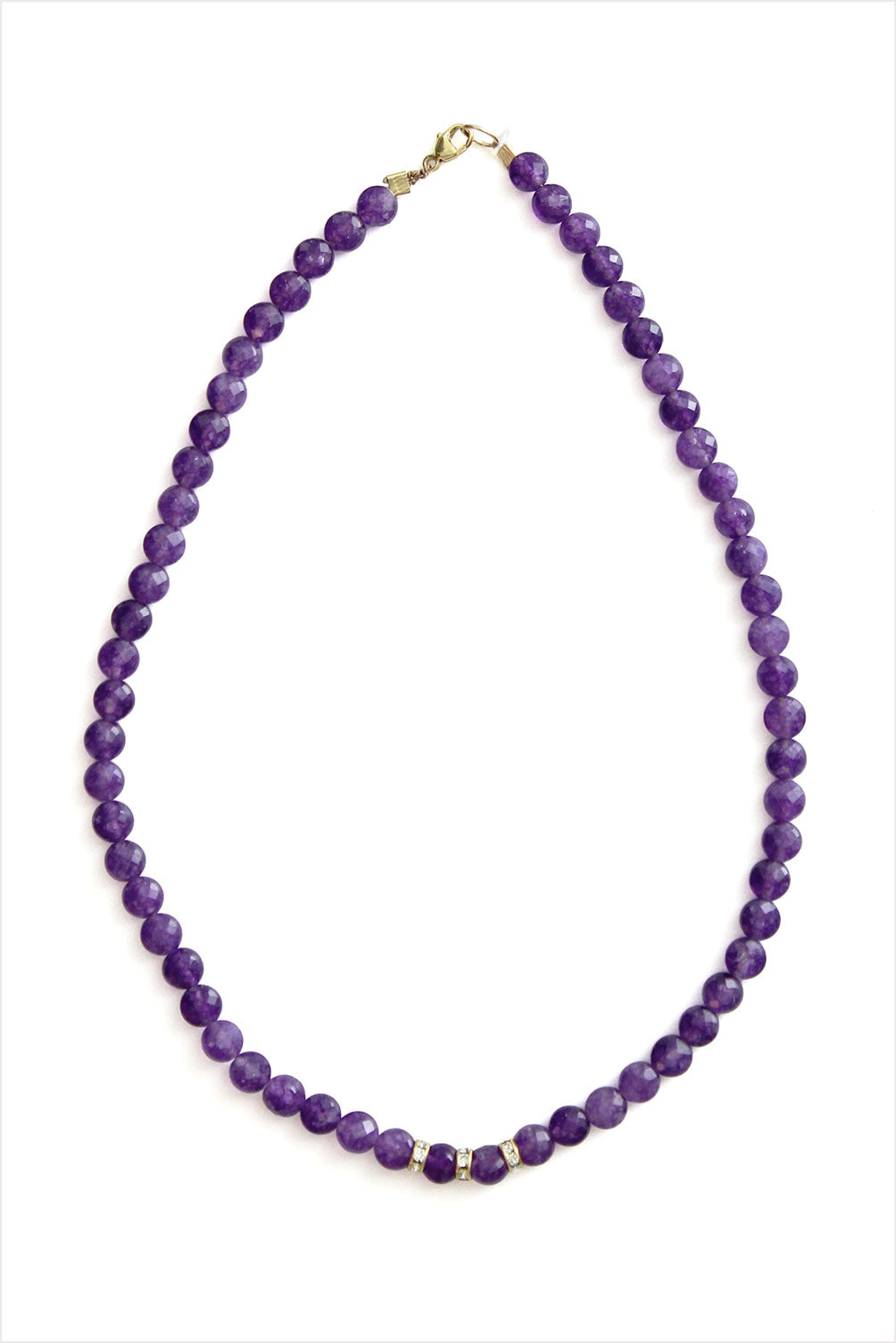 Amethyst and Pave Sapphire Spacer Necklace