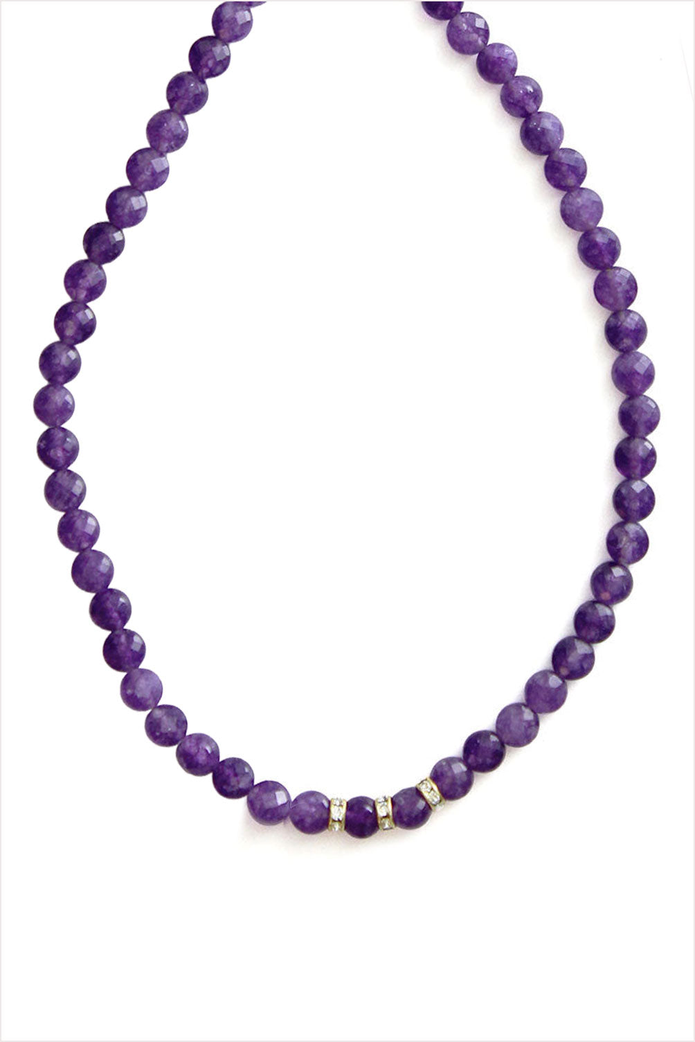 Amethyst and Pave Sapphire Spacer Necklace