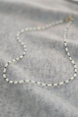 Freshwater Rice Pearl & Bead Necklace