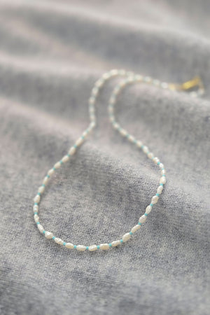 Freshwater Rice Pearl & Bead Necklace