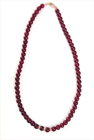 Carnelian With Pave Spacer Beaded Necklace