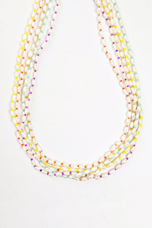 Freshwater Rice Pearl & Bead Necklace