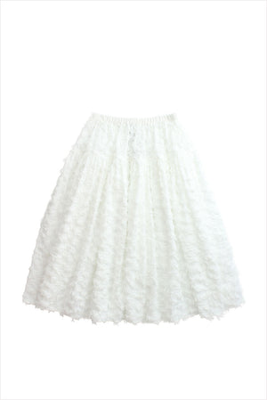Louiza Babouryan Eyelash Cotton Skirt White