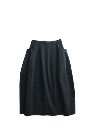 Tibi Nylon Lantern Skirt Black