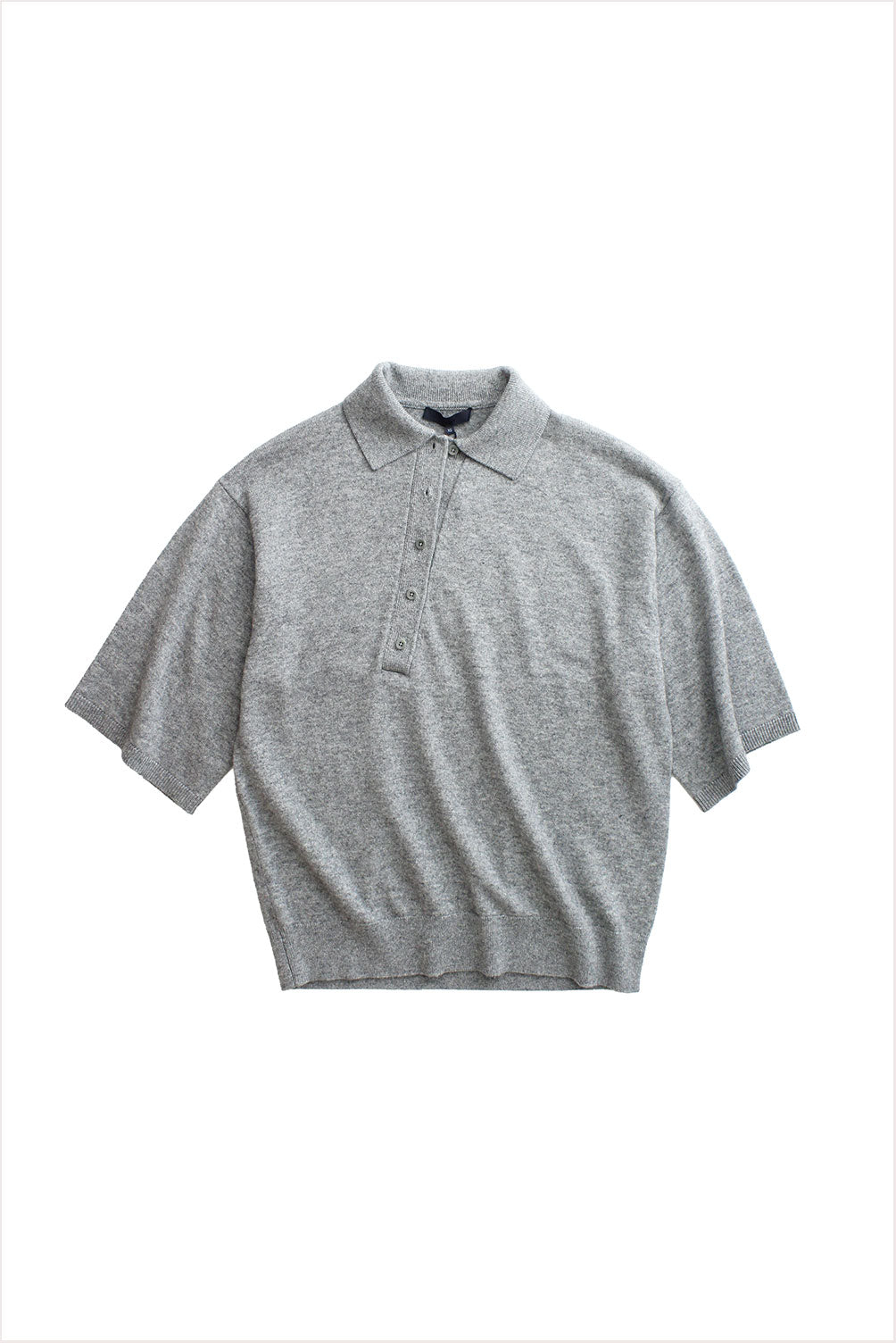 Tibi Cashmere Oversized Easy T Polo Heather Grey