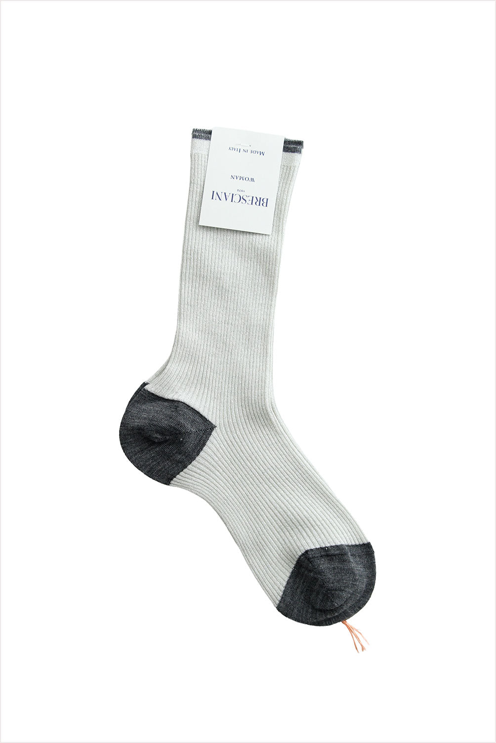 Bresciani Women's Heel/ Toe Sparkle Socks Silver Steel