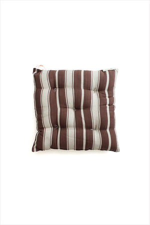 Tensira Square Cushion Chocolate Ecru Stripe