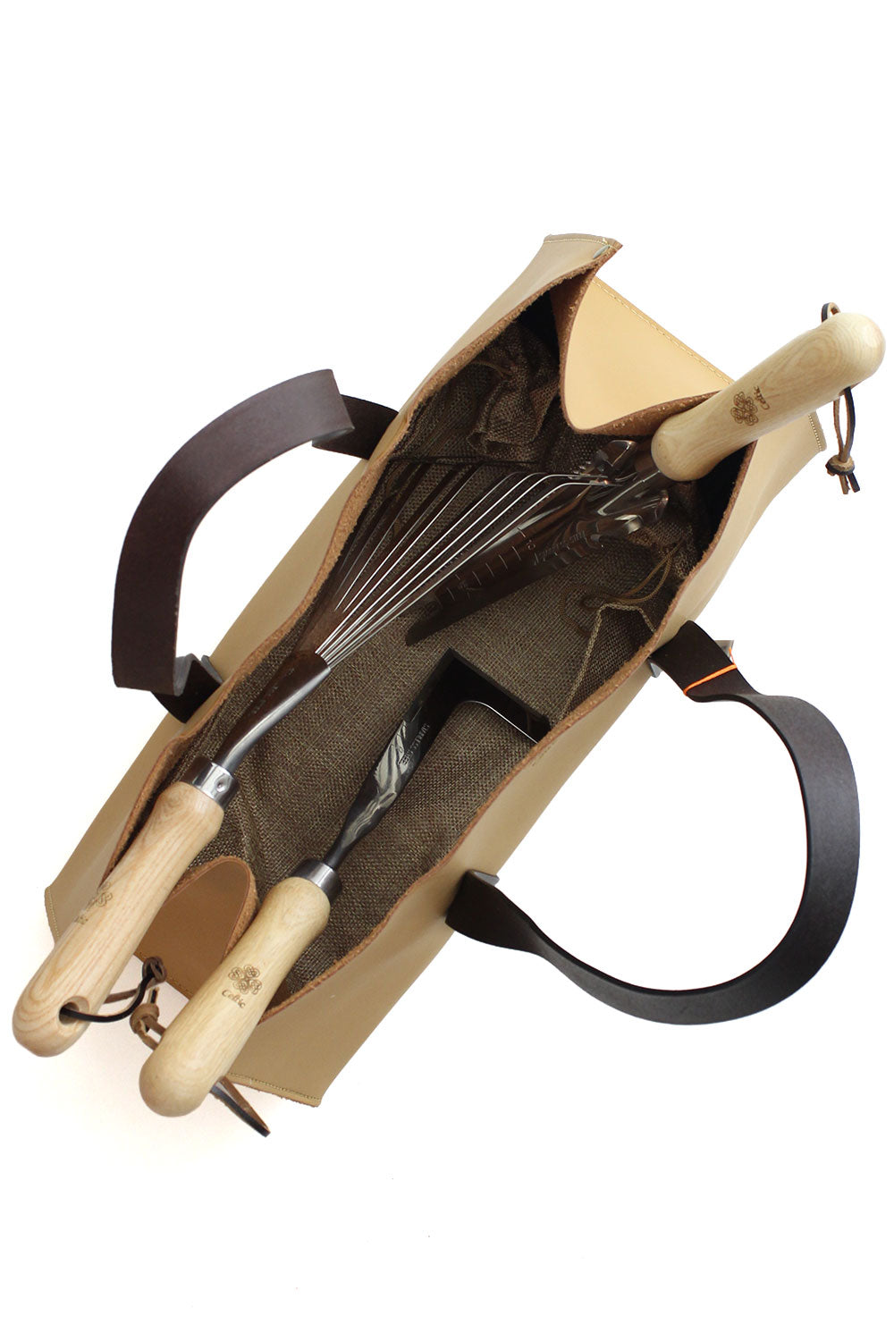 Garden Tool Set with Leather Garden Bag