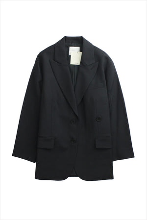 Tibi Tropical Wool Liam Blazer Black
