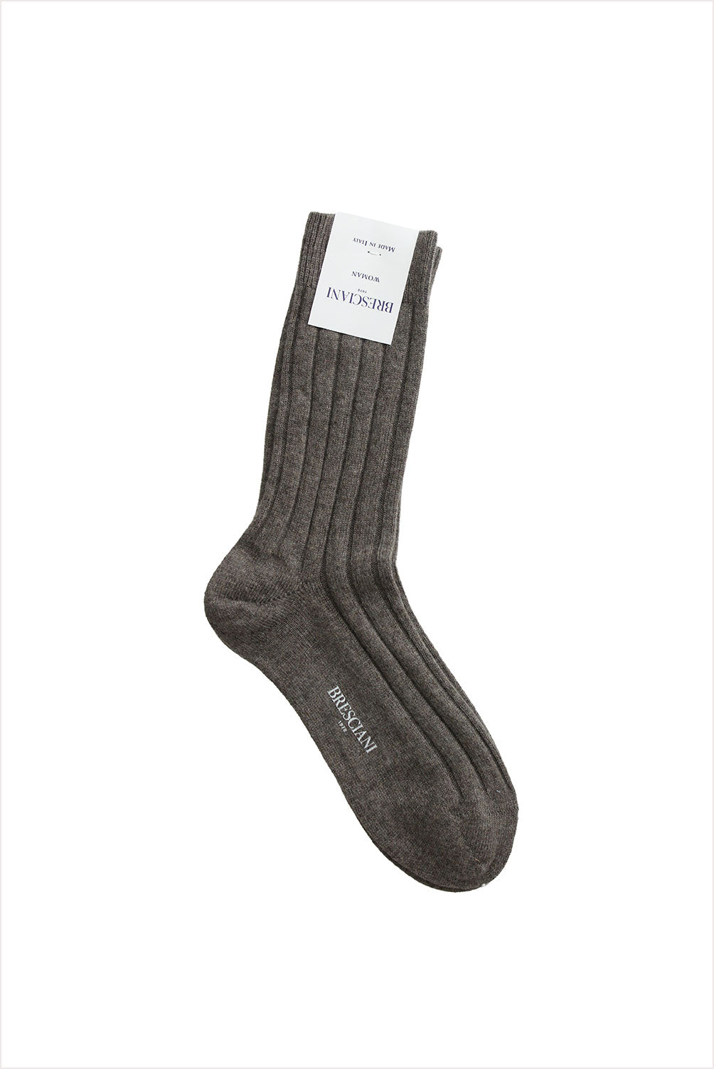 Bresciani Women's Cashmere Rib Socks Brown
