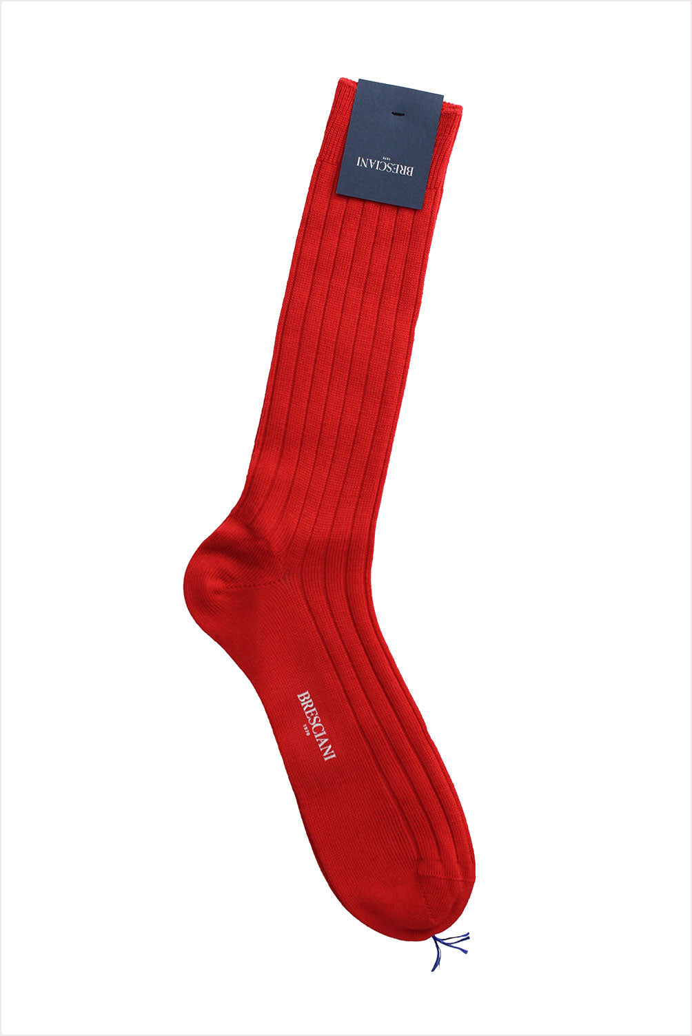 Bresciani Men's Wool Rib Socks Red