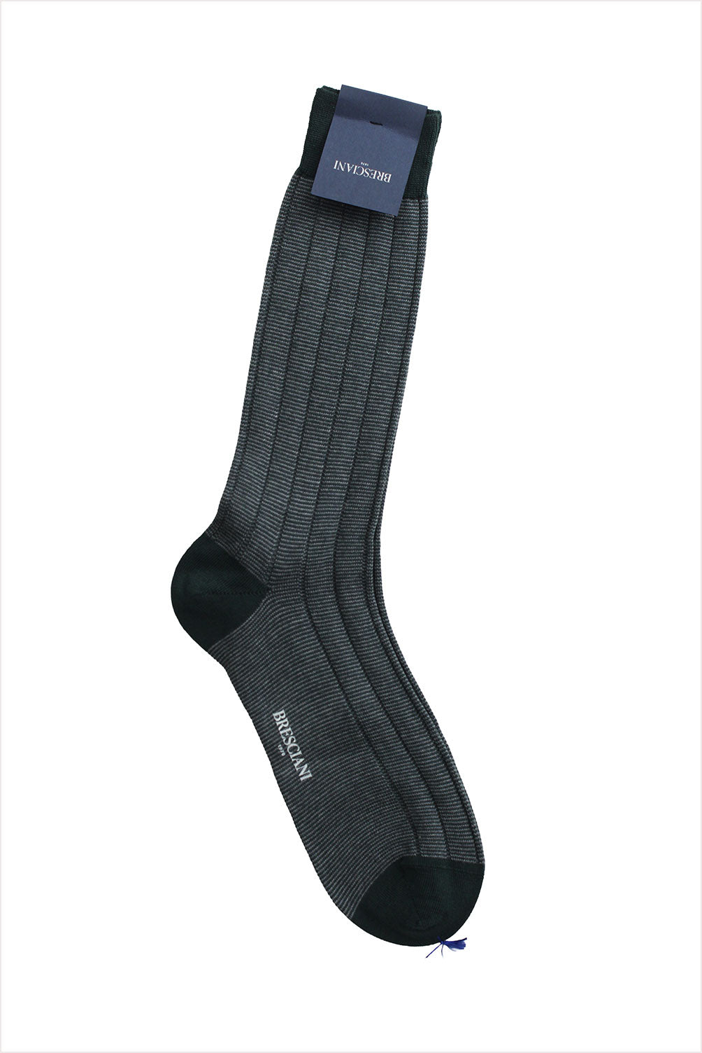Bresciani Men's Stripe Rib Socks Teal