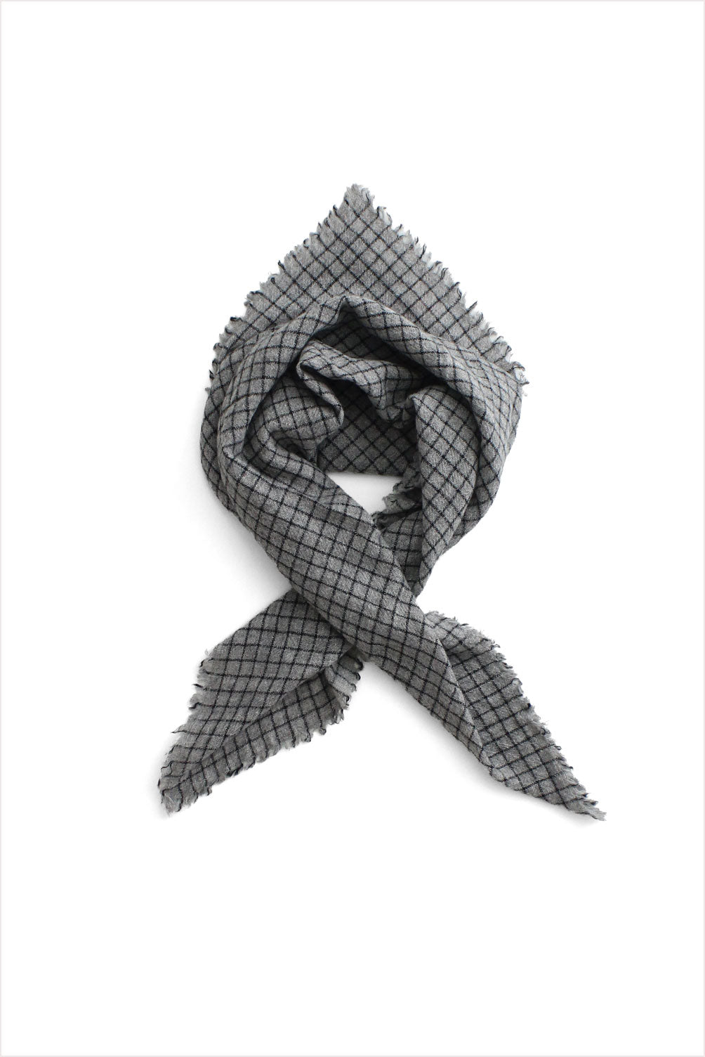 Makie Square Scarf Gray Black