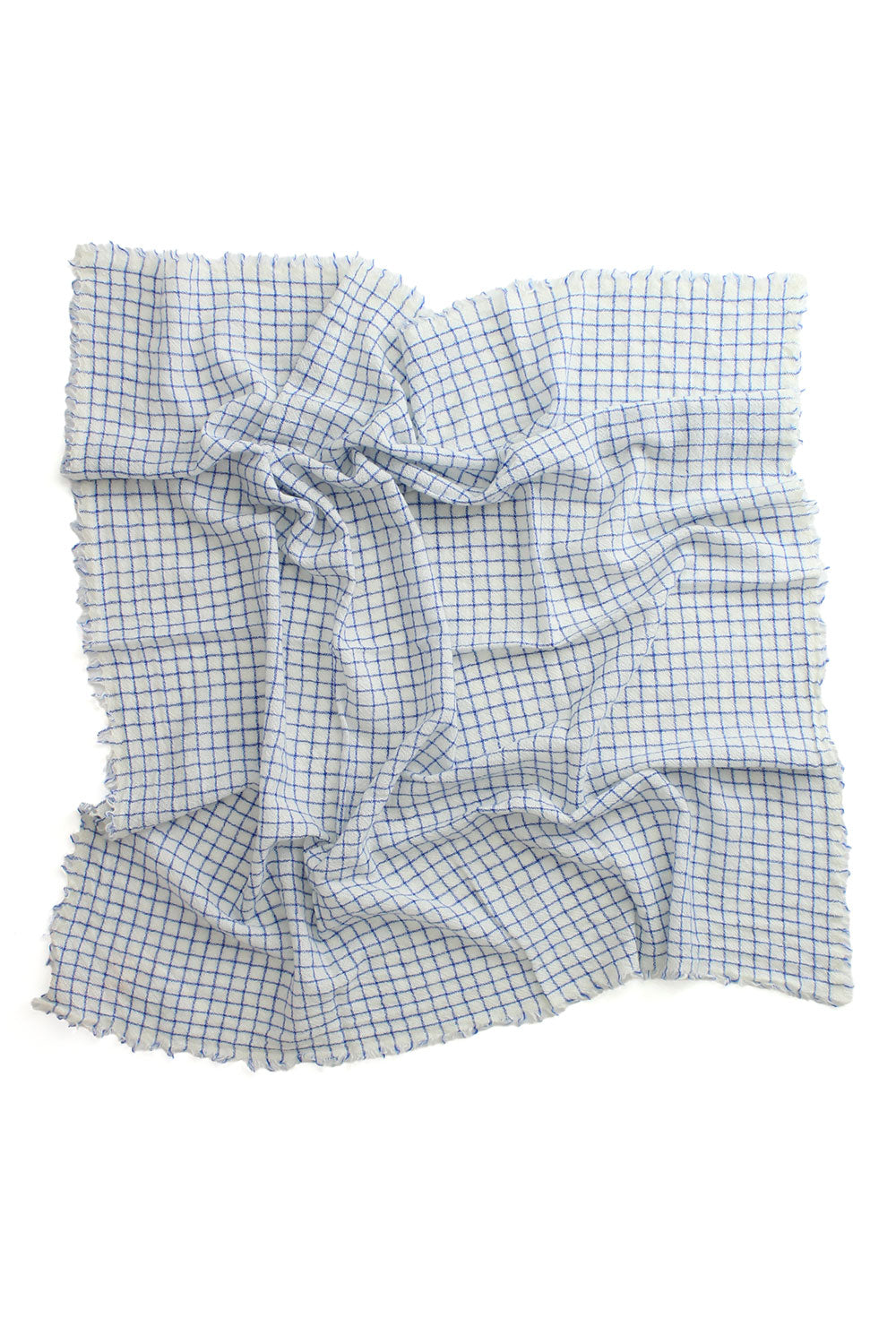 Makie Square Scarf Ivory Blue