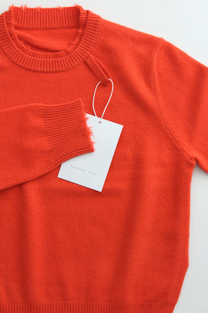 Hannayoo Works No.193 Mute Pull Crewneck Vermillion Red