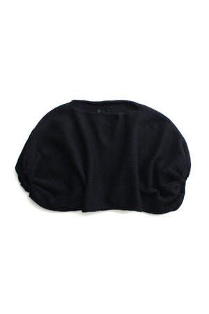 Louiza Babouryan Cashmere Merino Puff Sleeve Sweater Black