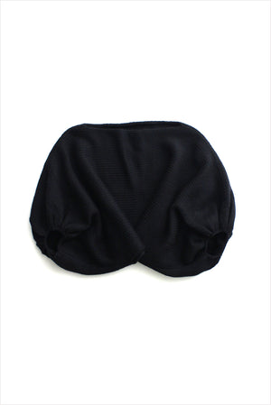 Louiza Babouryan Cashmere Merino Puff Sleeve Sweater Black