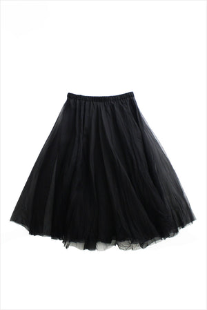 Louiza Babouryan Silk Organza Skirt Black