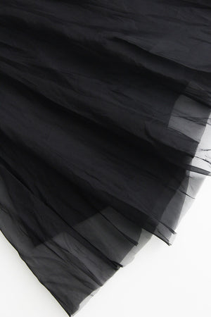 Louiza Babouryan Silk Organza Skirt Black