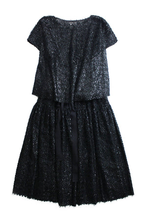 Louiza Babouryan Tinsel Top Black