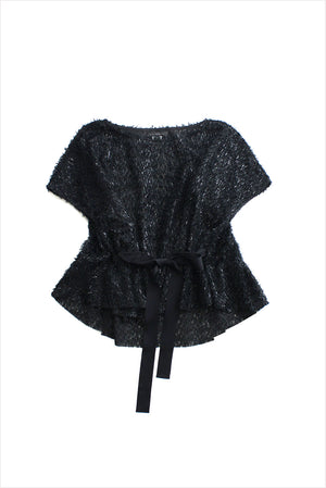 Louiza Babouryan Tinsel Top Black